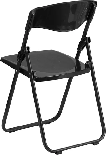 Vista 12 de Flash Furniture HERCULES Series - Silla plegable de plástico negro resistente con soportes integrados