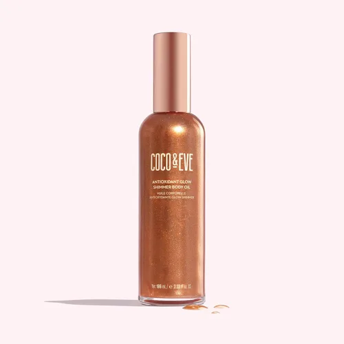 Vista 2 de Coco & Eve Aceite corporal antioxidante Glow Shimmer - Iluminador ligero de piel con minerales perlados, purpurina natural, antioxidantes