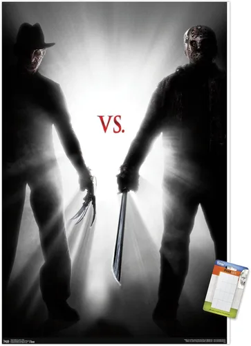 Vista 10 de Trends International Freddy vs. Jason - Póster de pared ligero, 14.725 x 22.375 pulgadas, versión enmarcada de madera de granero Versión enmarcada