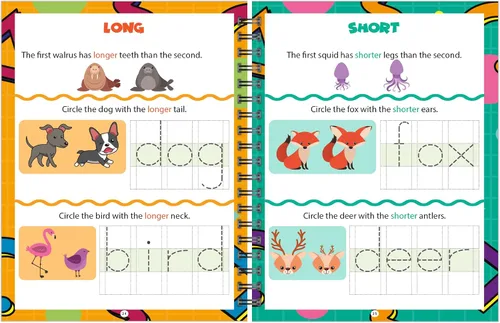 Vista 5 de Channie's Libro de actividades de borrado en seco de pre-K, libro de ejercicios preescolar con divertidas actividades educativas de aprendizaje