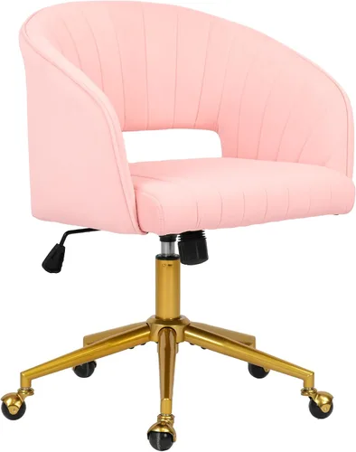 Vista 13 de Silla de oficina para el hogar, silla giratoria de terciopelo para escritorio, sillón de acento tapizado, sillas modernas capitoneadas con base Negro