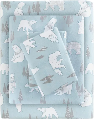 Vista 17 de True North by Sleep Philosophy - Juego de sábanas de franela, 100% de algodón, cómodo, bonito y muy suave, bolsillo elástico para colchones de hasta