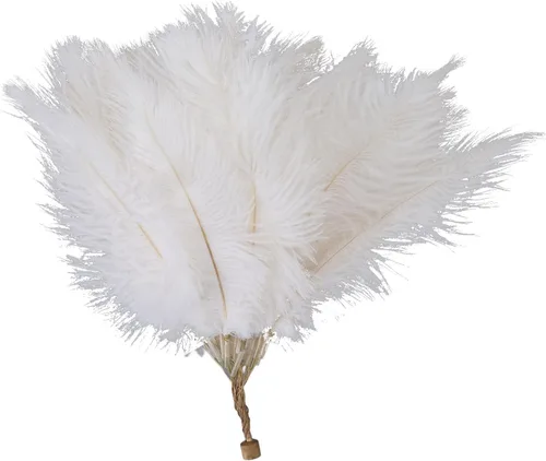 Vista 9 de ASHATA Lámpara de plumas con interruptor táctil, lámpara de mesa de plumas, interruptor táctil, lámpara de plumas de avestruz USB, lámpara