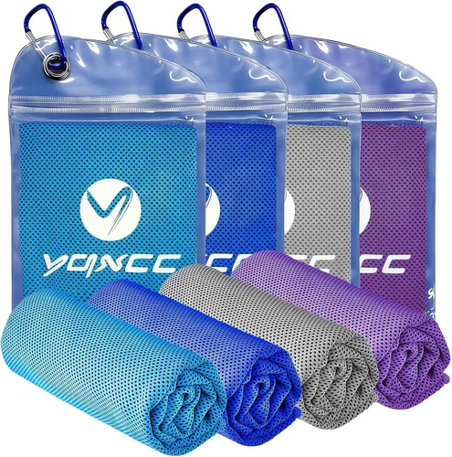 Vista 11 de YQXCC - Paquete de 4 toallas de enfriamiento (40 x 12 pulgadas) para cuello, toalla de enfriamiento de microfibra, toalla fría suave y transpirable