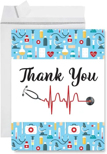 Vista 26 de Andaz Press Social Distancing Thank You - Tarjeta jumbo de 8.5 x 11 pulgadas, AF esencial, tarjeta de felicitación de agradecimiento en blanco