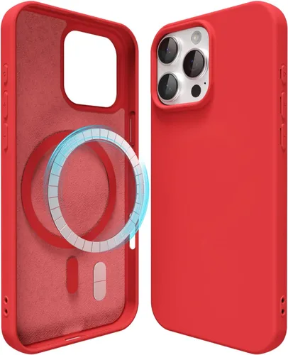 Vista 28 de oakxco Funda de silicona para iPhone 12 Pro Max, magnética, compatible con carga inalámbrica Magsafe, cubierta protectora de goma suave y delgada