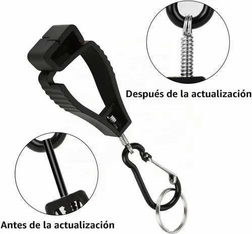 Vista 4 de Glove Clips for Work Glove Holders, Glove Holder Clip Gloves Clip for Construction Negro