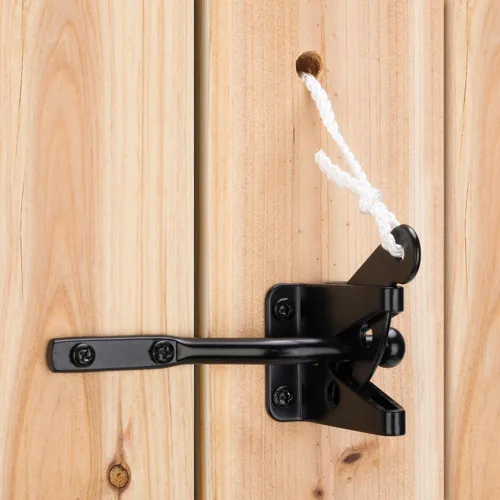 Vista 8 de Pestillo de puerta de bloqueo automático para valla de madera con tirador de cable de resorte, 1 unidad Automatic vinyl gate latch, post mount