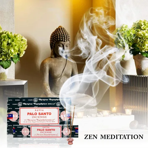 Vista 4 de Nag Champa - Paquetes de varillas de incienso enrolladas a mano y no tóxicas, perfectas para meditación y yoga, paquete de regalo de fragancia