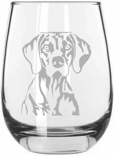 Vista 537 de Shar Pei (chino) - Vaso de vino sin tallo grabado para perro, 15.25 onzas