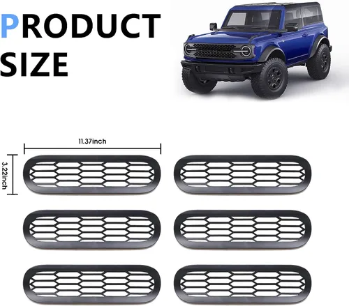 Vista 9 de sukemichi Insertos de parrilla de malla frontal para Ford Bronco Big Bend 2021, 2022, 2023, 2024, 2025, 2026, accesorios exteriores de 2 puertas, 4