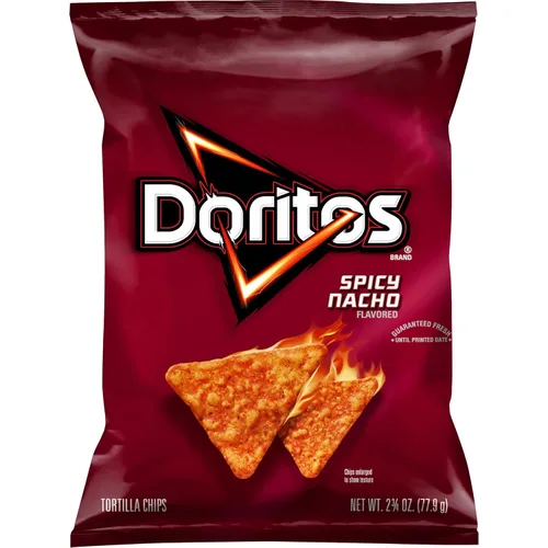 Vista 3 de Doritos Chips de tortilla saborizados, nacho picante, 42 onzas (paquete de 4)