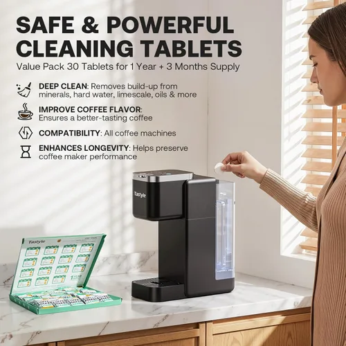 Vista 2 de Tastyle Tabletas limpiadoras descalcificadoras para cafetera, 30