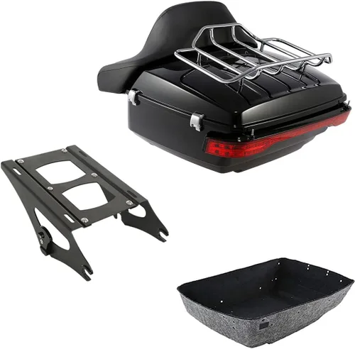 Vista 33 de TCMT King Tour Pack Portaequipajes de moto, diseñado para modelos Harley Davidson Touring 2014-2020