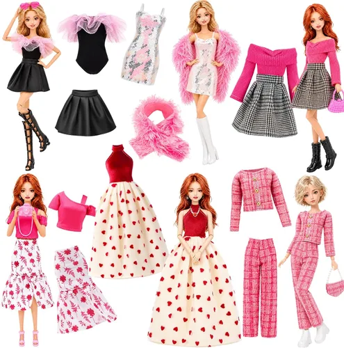 Vista 10 de Paquete de 18 piezas de moda y accesorios para muñecas de niña de 11.5