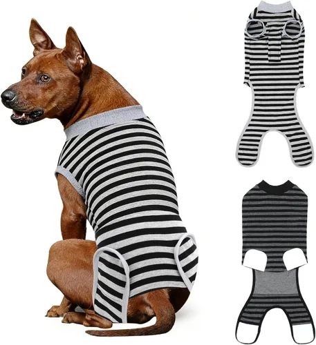Vista 13 de Paquete de 2 unidades de algodón transpirable para perros de recuperación para después de esterilizar heridas abdominales, protectores profesionales