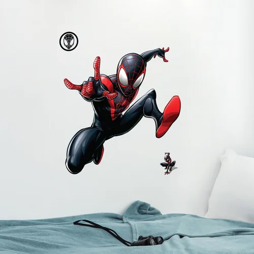 Vista 12 de Calcomanía de pared de Spider-Man de Marvel por Wall Palz, adhesivo de vinilo de 25' con interacción de realidad aumentada 3D, decoración temática