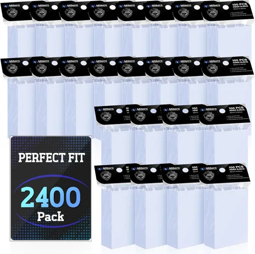 Vista 9 de Mlikero 1000 fundas para tarjetas, fundas para tarjetas de béisbol para tarjetas estándar, 10 colores fundas para tarjetas intercambiables aptas