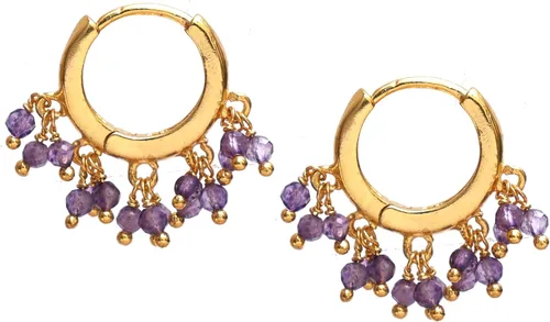 Vista 16 de Gempires Aretes de Cuentas de Piedras Preciosas Naturales de Cristal Ligeros Elegantes Hechos a Mano Joyería Hipoalergénica Chapada en Oro Diseño