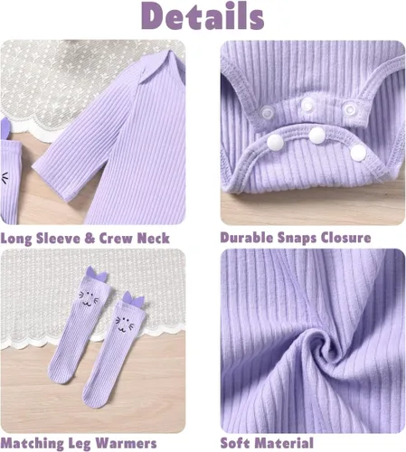 Vista 4 de Aalizzwell Ropa de Pascua para bebés, niños y niñas, traje de conejito