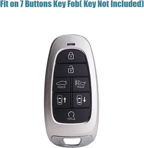 Vista 2 de Funda protectora de TPU para llavero de Hyundai Sonata Santa fe Tucson 2020-2022 sin llave, 7 botones