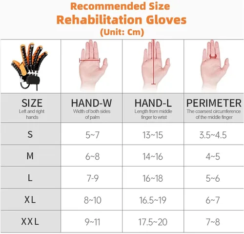 Vista 2 de GOURIXIN Guantes robóticos de rehabilitación para mano de accidente cerebrovascular, 9 niveles de fuerza ajustable, dispositivo de entrenamiento