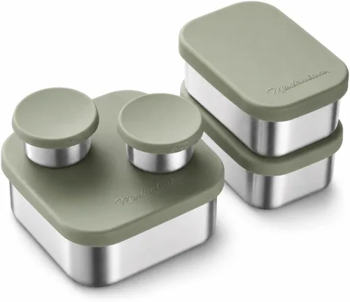 Vista 9 de Lonchera de acero inoxidable a prueba de fugas de 27 onzas, contenedores de almuerzo de acero inoxidable, caja Bento, recipientes de metal para Negro
