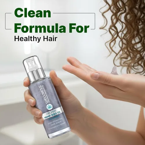 Vista 3 de Wellness Premium - Suero hidratante profundo para el cabello con protección contra el calor, 3.4 fl oz El suero ligero Silver bloquea la humedad