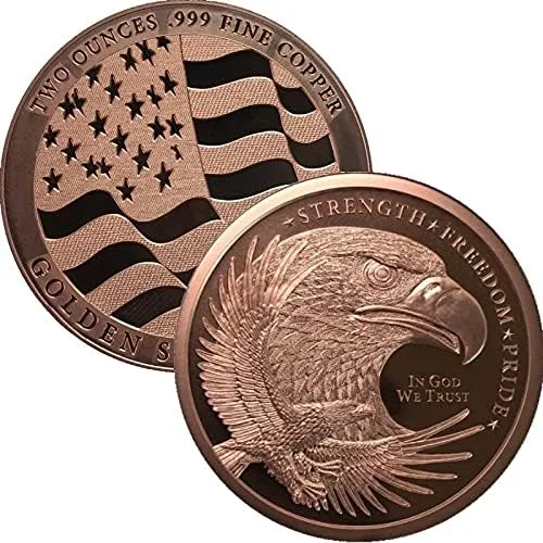 Vista 8 de Medallón de cobre puro .999 de 2 oz (calendario azteca)