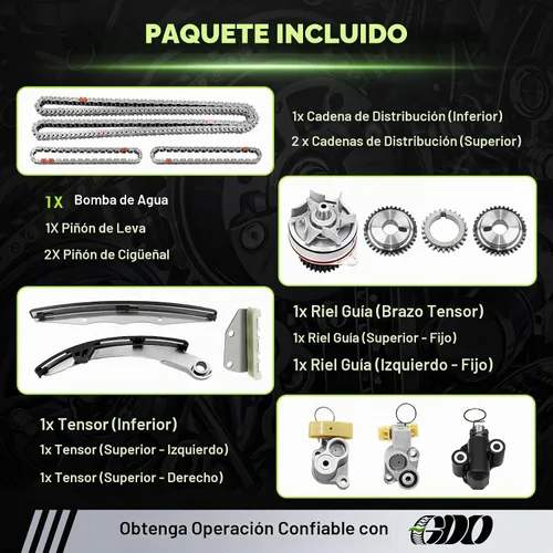 Vista 4 de Kit de cadena de distribución 4.0 con tensor de bomba de agua 13028ZS00A se adapta a 2005-2013 Nissan Frontier Pathfinder Xterra Suzuki Equator 4.0L