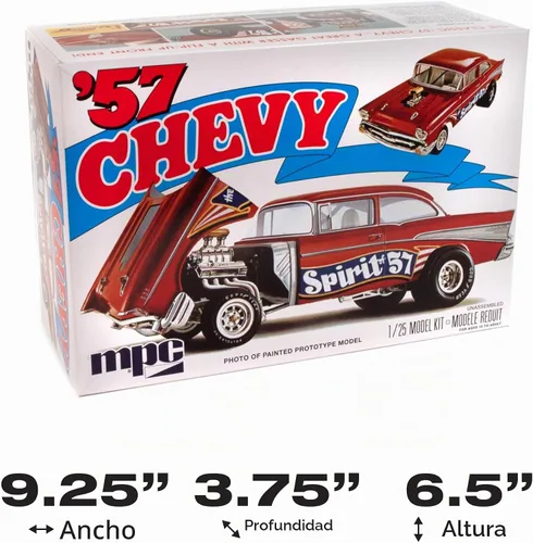 Vista 5 de MPC 1957 Chevy Bel Air Spirit de 57" 1:25 Kit de modelo a escala 1:25