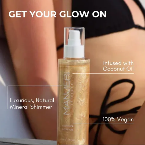 Vista 6 de Aceite corporal SunGlow Shine, iluminador de piel radiante, humectante ligero con sutil brillo, fórmula nutritiva e hidratante