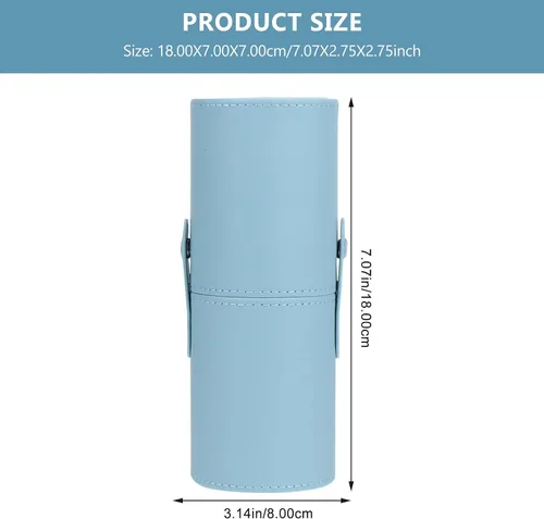 Vista 7 de FOMIYES Soporte para brochas de maquillaje con tapa, estuche de viaje para brochas de viaje, bolsa de piel sintética, organizador de cosméticos