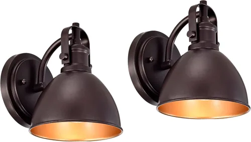 Vista 16 de Aplique de pared de cuello de cisne de bronce cepillado al óleo, luz de tocador rústica de 19 cm estilo granja para baño, dormitorio, garaje, porche