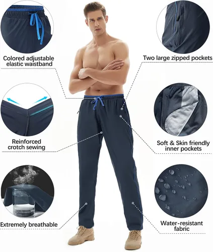 Vista 6 de TIBAIKER Mens Joggers Athletic Workout Golf Pants with Pockets Track Lounge Jogging Running Gym Pants
