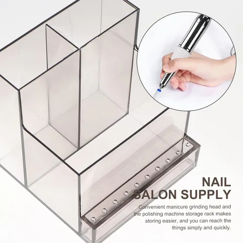 Vista 4 de 1 unid Display Tools Case Holder Stand Polishers Bottle Professional Nail Pulidor Base Manicura Cabeza de Plástico Lápiz Labial Rack Mujeres Pulido