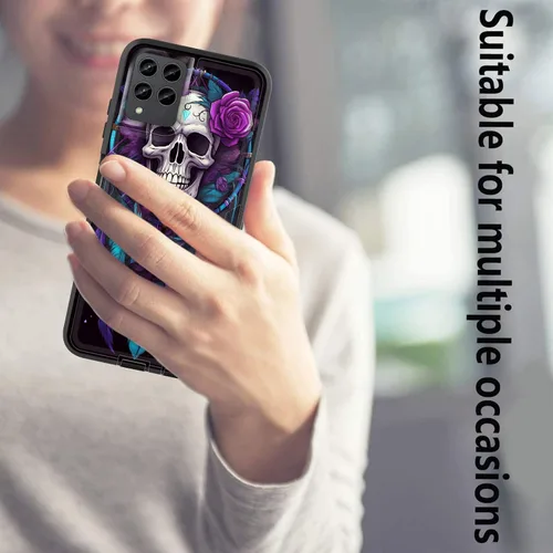 Vista 8 de Funda para Revvl 6 Pro 5G, híbrida de doble capa (tapa a prueba de polvo integrada) (soporte magnético para automóvil) a prueba de golpes