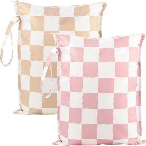Vista 15 de RelaxScene Bolsa Húmeda para Traje de Baño - Pack de 2 Bolsas Impermeables Húmedas y Secas para Ropa - Bolsa de Pañales para Bebé - Bolsas