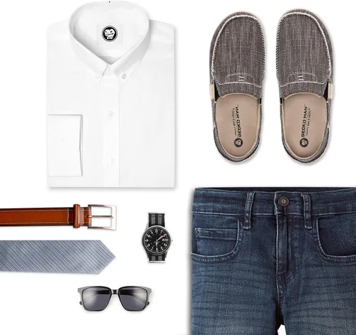 Vista 9 de Zapatos sin cordones para hombre, mocasines de lona para fascitis plantar con soporte para el arco, zapatos ortopédicos casuales antideslizantes