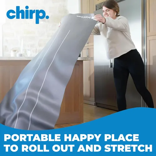 Vista 5 de Chirp Tapete de ejercicio elástico grueso para yoga y gimnasio en casa, tapete grande antideslizante para entrenamiento de pilates, tapete