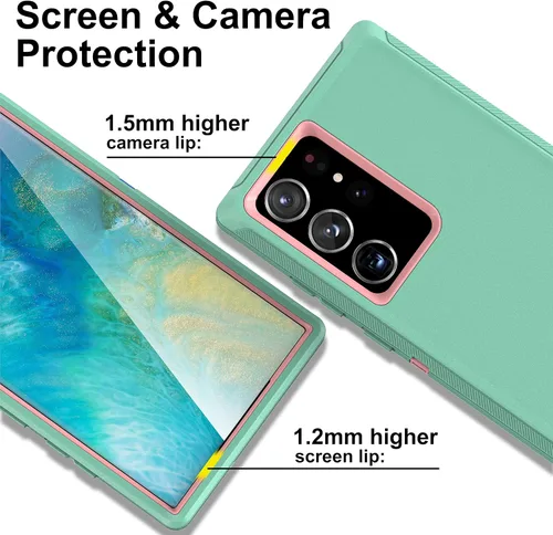 Vista 4 de MXX - Funda compatible con Samsung Galaxy S23 Ultra, 3 capas de protección completa, resistente, resistente, a prueba de golpes y polvo, para 23