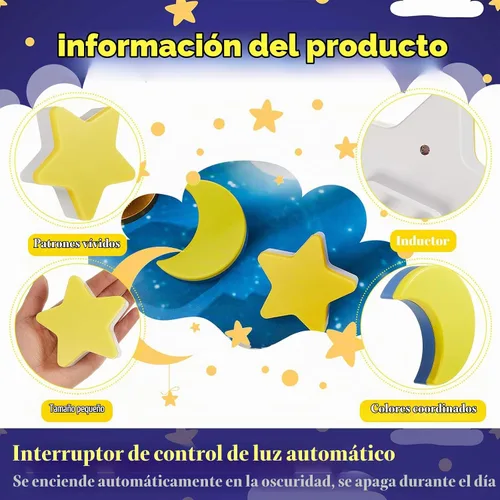 Vista 4 de Mudder Paquete de 2 luces nocturnas enchufables a la pared, luz nocturna LED suave, linda lámpara de pared para cuarto de bebé, sensor cálido, luz