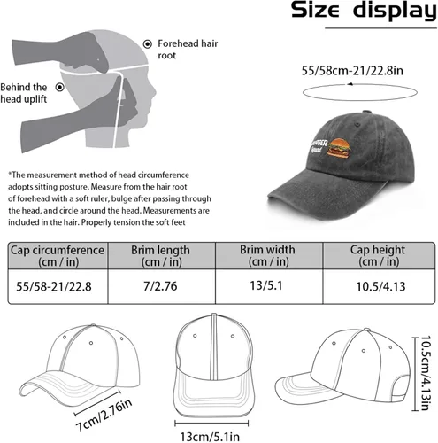 Vista 3 de ZEY Mens Hat Burgerr Squad Hamburger Golf Hat for Men's Outdoor Hats Breathable Baseball Cap Men