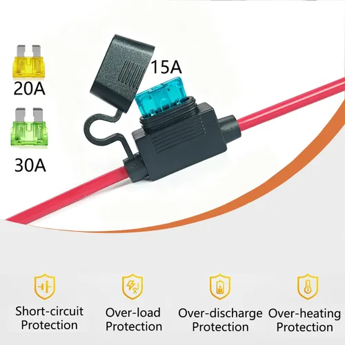 Vista 8 de Conector SAE, arnés de terminal SAE a junta tórica con fusible de protección de 15 A para seguridad, enchufe de desconexión rápida de 2 pines, cable