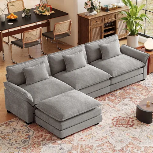 Vista 98 de CDCASA Silla de acento de gran tamaño de 50'' con otomana Asiento extra ancho y profundo estilo sofá nube para sala de estar, dormitorio, rincón