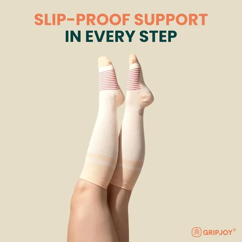 Vista 4 de Gripjoy Compression Socks with Grips for Women & Men - 15-20mmHg - Knee High Non-slip Socks