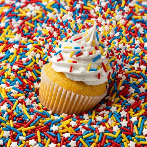 Vista 10 de Gránulos Azúcar de color Gránulos patrióticos Espolvorear rojo, blanco y azul Azúcar de cóctel Espolvorear para cupcakes Gránulos