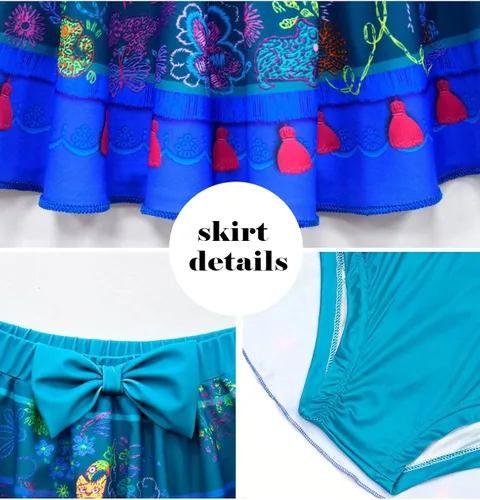 Vista 3 de ZAKINUVA Encanto - Traje de baño para niñas Mirabel Isabella de dos piezas