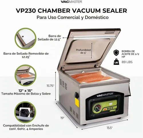 Vista 2 de Sellador al vacío con cámara VacMaster VP230