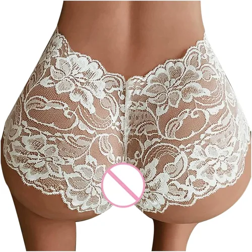 Vista 4 de Lencería para mujer, paquete de 1 a 5 calzoncillos para mujer, bragas sexis de encaje, pantalones G, tanga, trajes de boudoir, pijamas de peluche